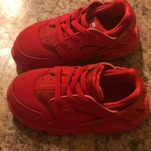 Size 8c toddler red Hiraches.Worn once .